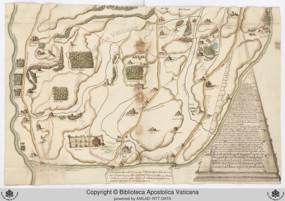 Map for hunting [Pianta fatta levare da’ Dom.co Jacovacci per fare una caccia Reservata como=/ da et a proposita per sollievo dil Nepote dil Papa…]