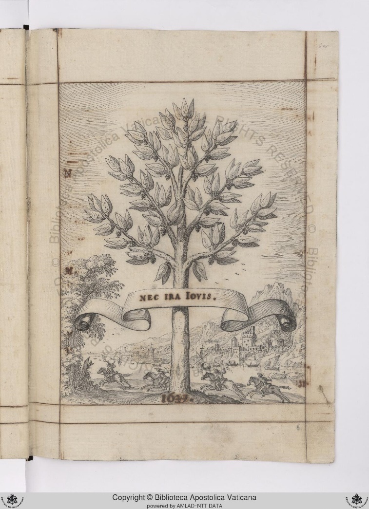 [“NEC IRA IOVIS”] Landscape with laurel tree