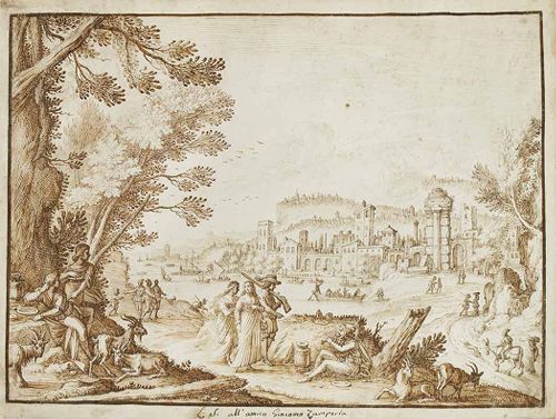 Figures on the way to a Mediterranean port