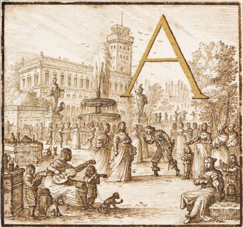 [“A”] Merry company in a garden