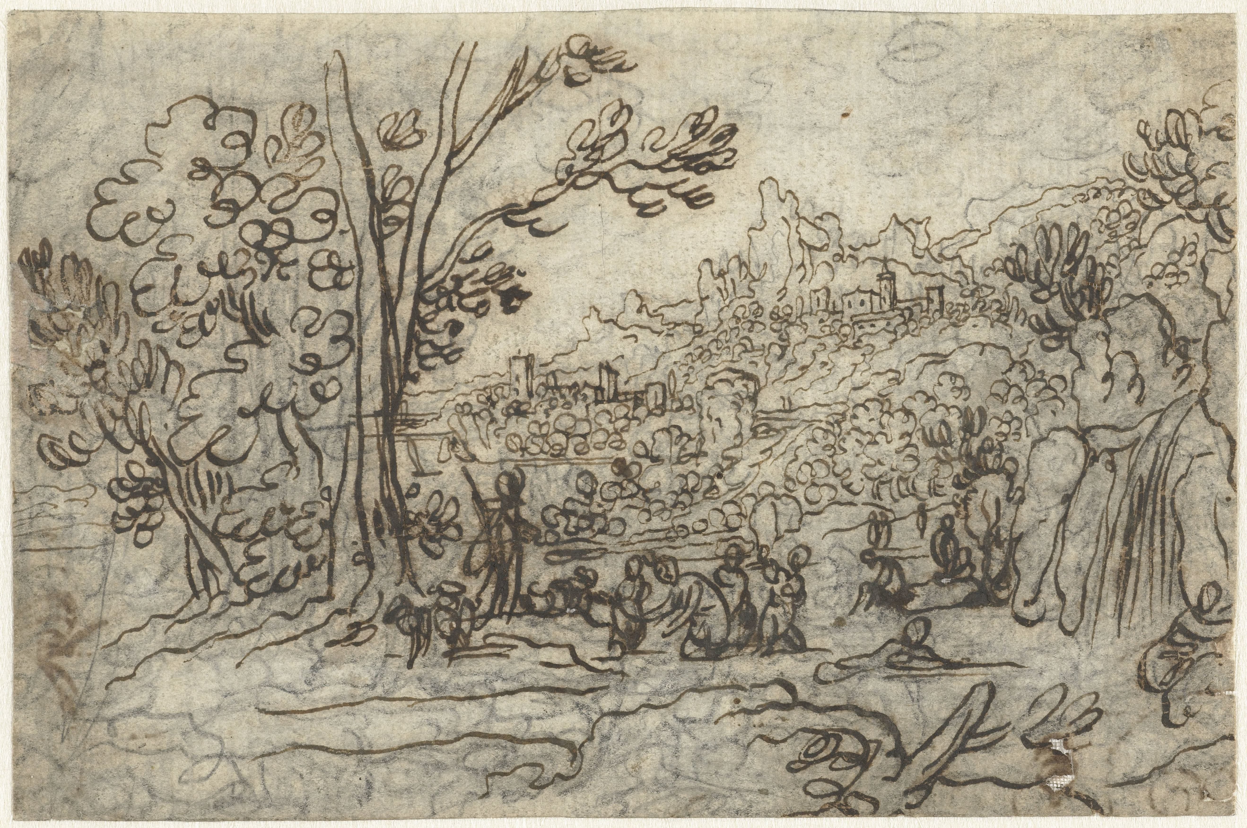 Landscape with Diana and Actaeon (recto)