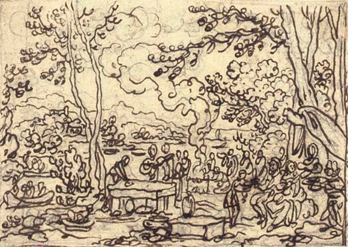 Merry company in a landscape
